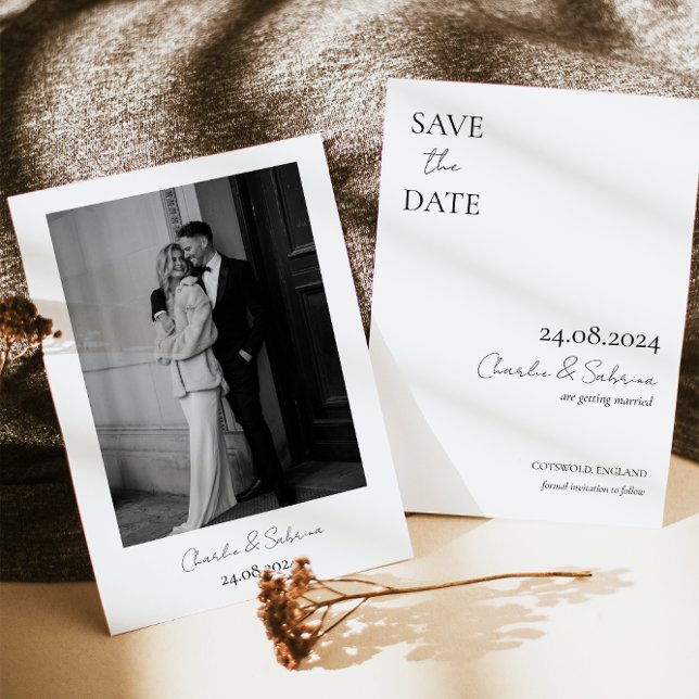 Modern Black and White Wedding Save the Date (Creator Uploaded)