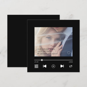 Modern Black and White Wedding Song Save The Date