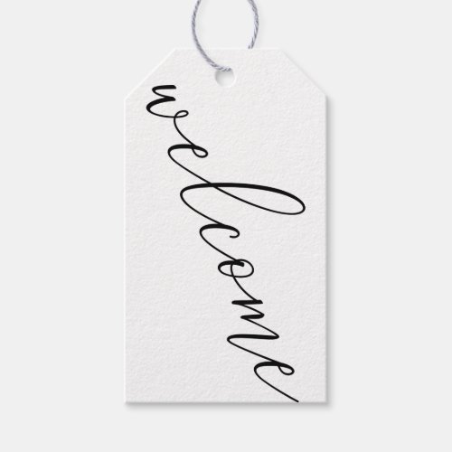 Modern Black and White Wedding Welcome Gift Tags
