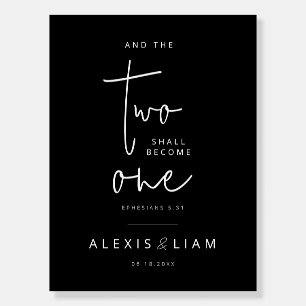 Modern Black and White Wedding Welcome Sign