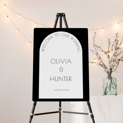 Modern Black and White Wedding Welcome sign 