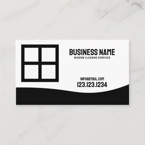 Modern Black and White Window Cleaning Business Card