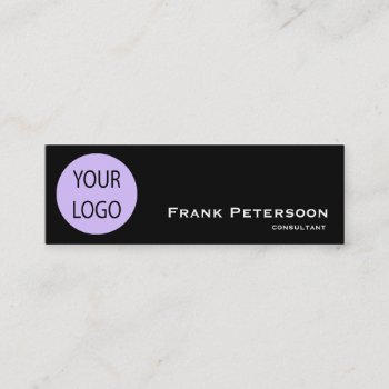 Modern Black And White With Logo Consultant  Mini Business Card by Frankipeti at Zazzle