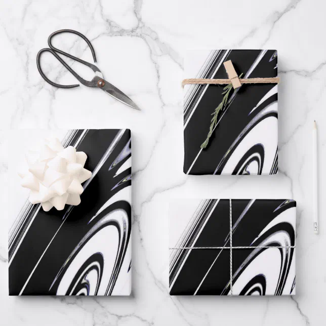 Modern Black and White Wrapping Paper Sheets | Zazzle