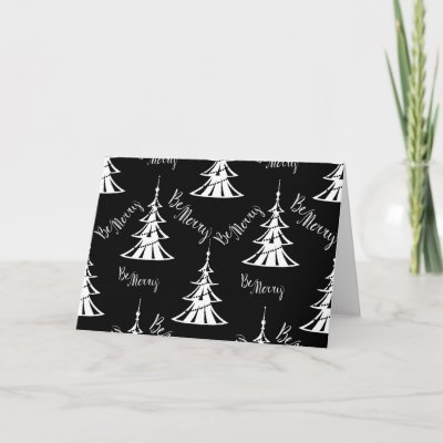 Modern Black and White Xmas Trees Christmas