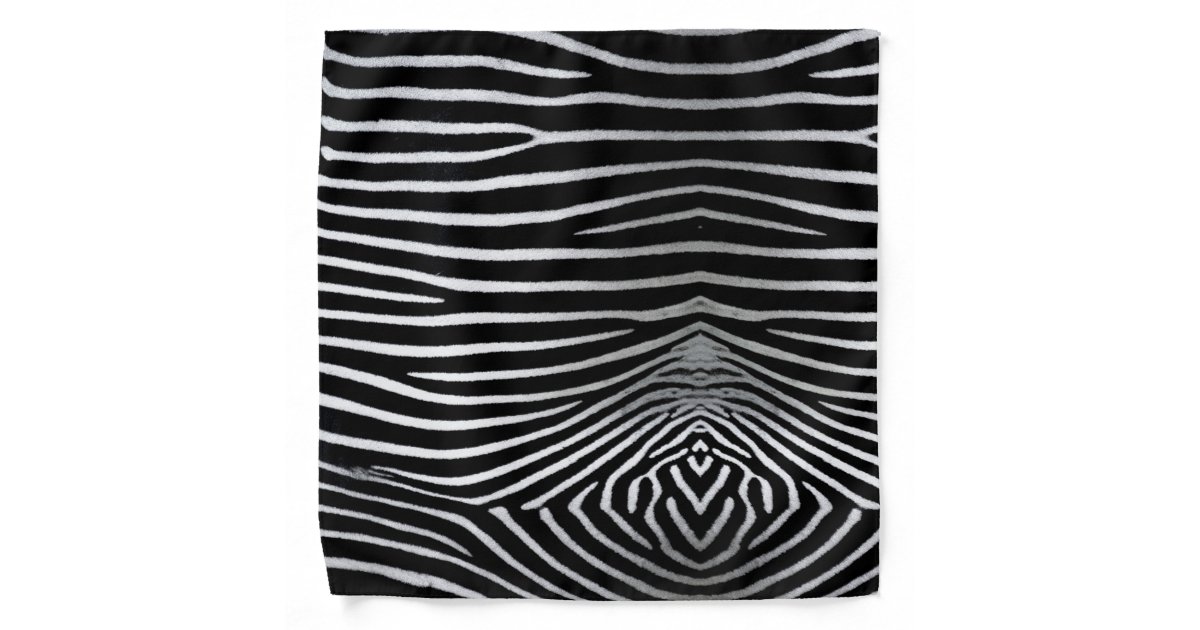 Modern black and white zebra pattern bandana | Zazzle