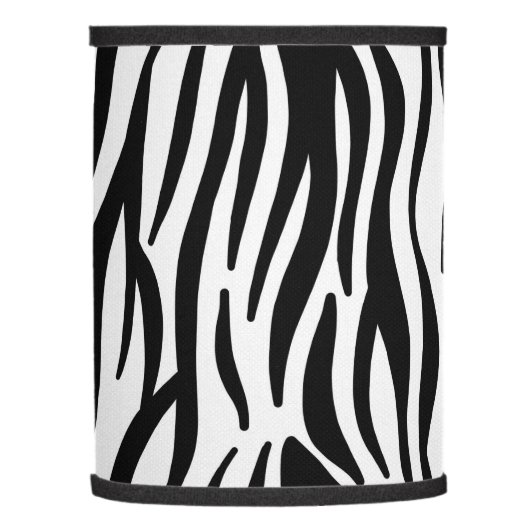 Modern black and white zebra stripes pattern lamp shade (Left)