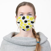 Modern Black And Yellow Polka Dots Adult Cloth Face Mask (Worn)