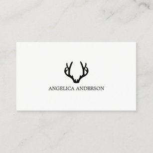 Modern Black Antler Business Card
