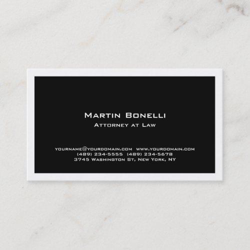 Modern Black Attorney at Law Business Card