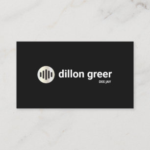 Modern Black Audio Music DJ Business Card
