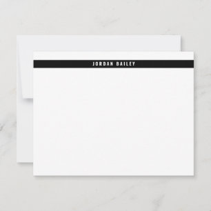 Modern Black Band Professional Technical Note Card