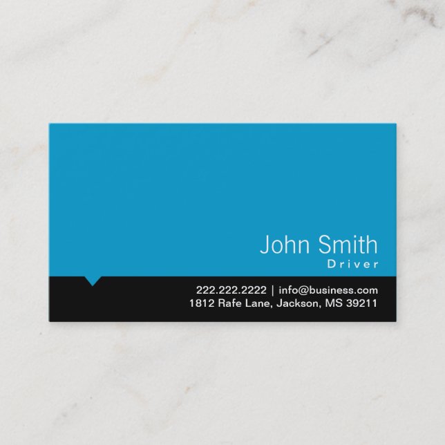 Modern Black Bar Driver Business Card (Front)