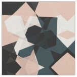 Modern Black Beige Geometric Abstract Pattern Fabric