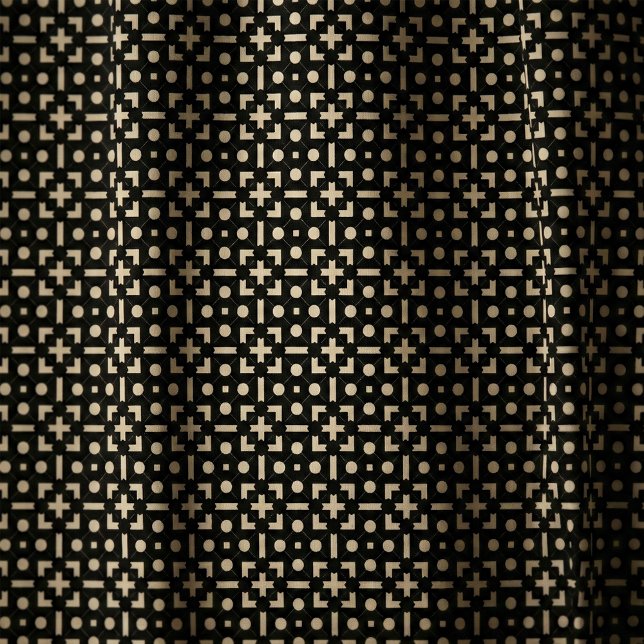 Modern Black Beige Geometric Tribal Mudcloth Print Fabric (Creator Uploaded)