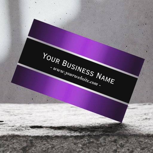 Customizable Classy Black Belt Violet Metallic Business Card