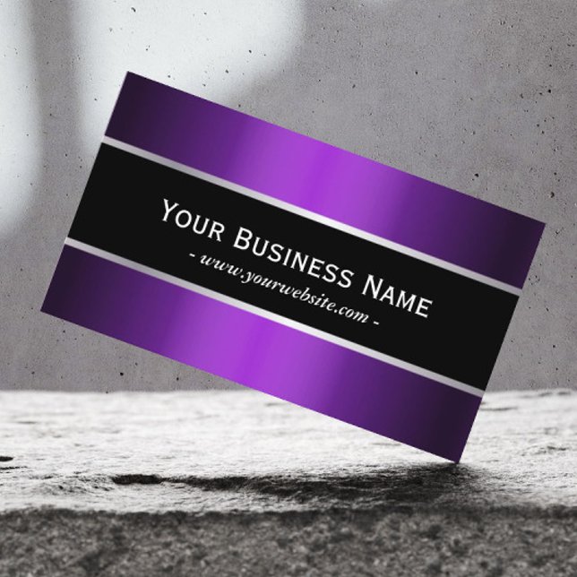 Modern Black Belt Metallic Purple Elegant Business Card (Creator Uploaded)