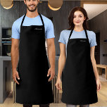 Modern Black Blank template,  White Script Apron<br><div class="desc">Modern Black,  Blank Template White Script Apron, 
TEMPLATE for a name  in  WHITE type
Matching Kitchen towel and cutting board.  Featuring an easy-to-personalize template that is perfect for a custom kitchen.</div>