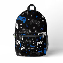 Modern Black, Blue and White Video Game Gamer 