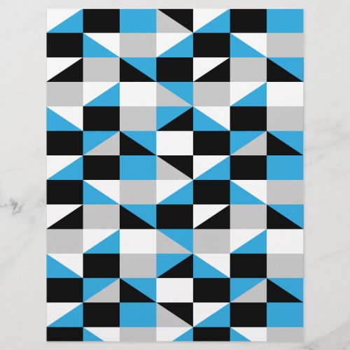 Modern Black Blue Grey Polygon Geometric Pattern 