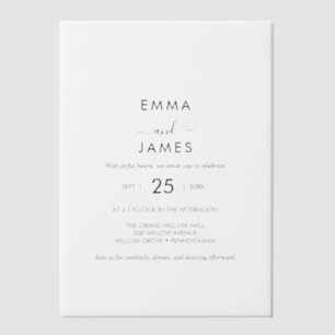 Modern Black Boho Vellum Invitation