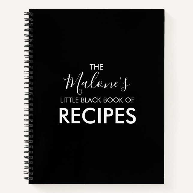 Modern Black Book of Recipes Notebook (Front)