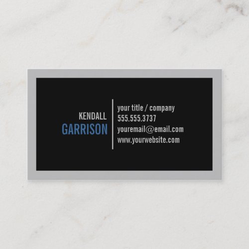 Modern Black Border Business Card