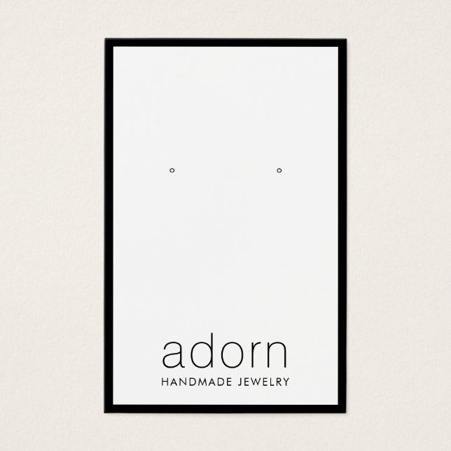Modern Black Border Jewelry Earring Display Card (Front)