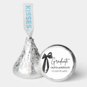 Modern Black Bow Coquette Graduate Graduation Hershey®'s Kisses®