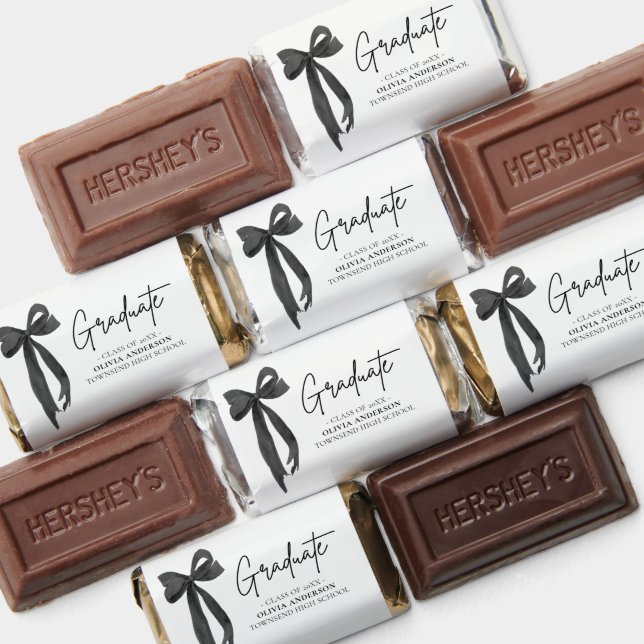 Modern Black Bow Coquette Graduate Graduation Hershey's Miniatures (Assorted)