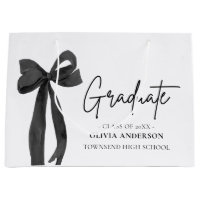 Modern Black Bow Coquette Graduate Graduation