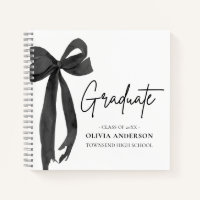 Modern Black Bow Coquette Graduate Graduation