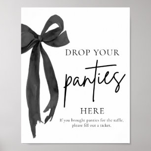 Modern Black Bow Drop Your Panties Here Game Sign