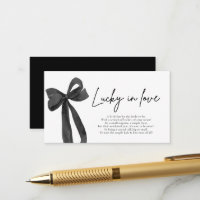 Modern Black Bow Lucky in Love Lottery Ticket