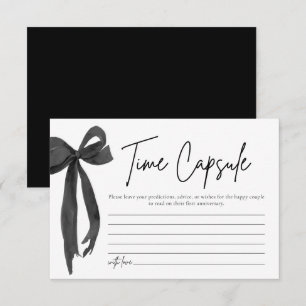 Modern Black Bow Time Capsule Bridal Shower Game Invitation