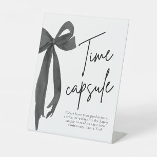 Modern Black Bow Time Capsule Game Sign