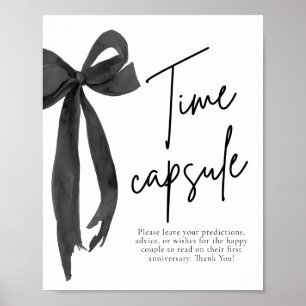 Modern Black Bow Time Capsule Game Sign