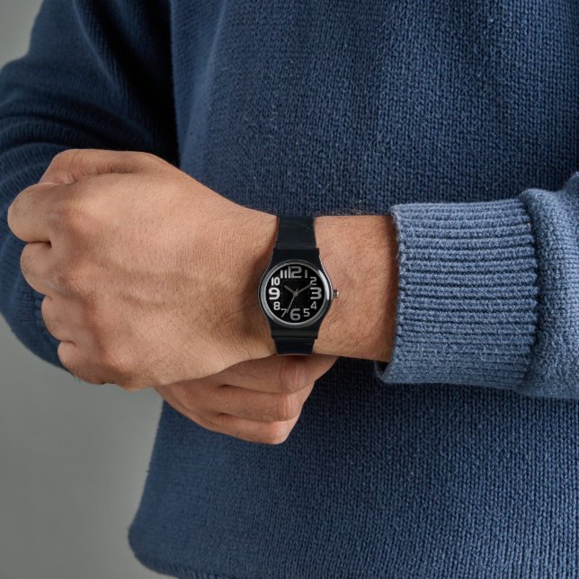 modern black bracelet watch (Hand)