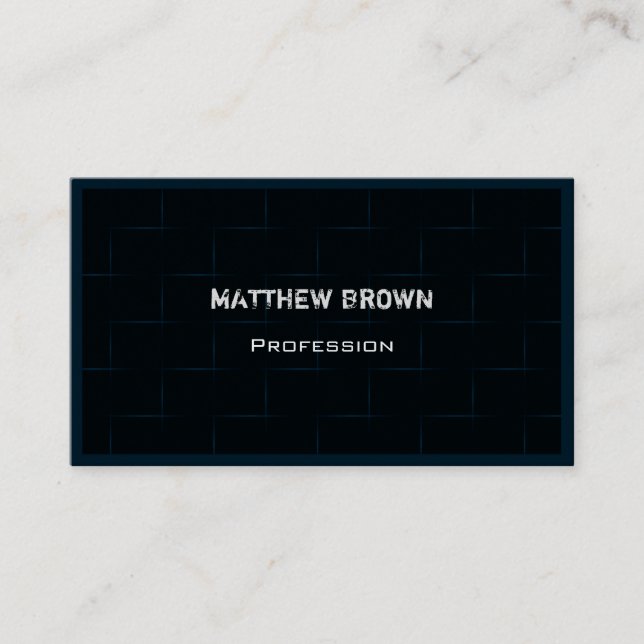 Modern Black Bricks Pattern Elegant Professional Business Card (Front)