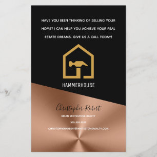 Modern Black & Bronze Construction Building  Flyer