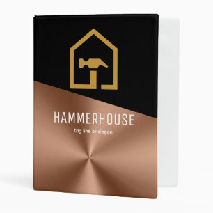 Modern Black & Bronze Construction Building Mini Binder