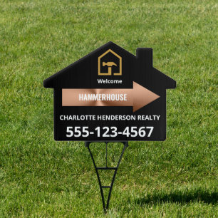 Modern Black & Bronze Construction Building Sign