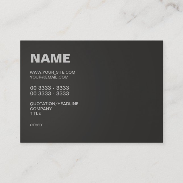 Modern Black Business Card (Front)