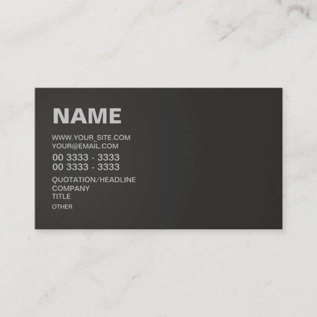 Modern Black Business Card (Front)