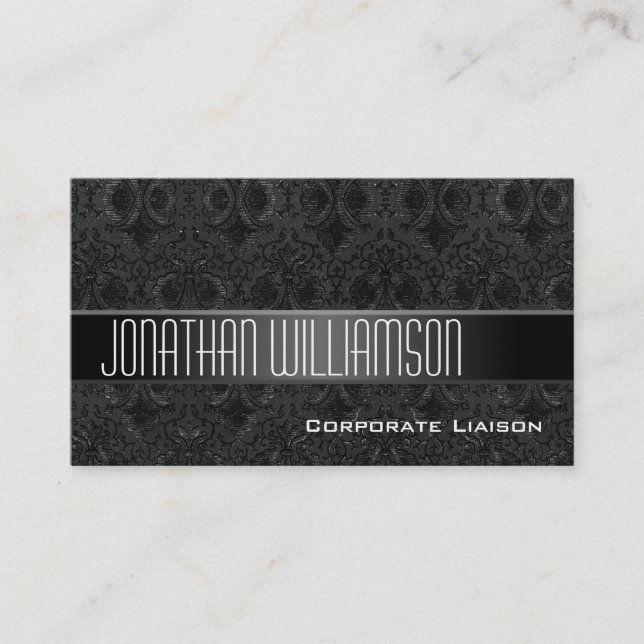 Modern Black Business Cards (Front)