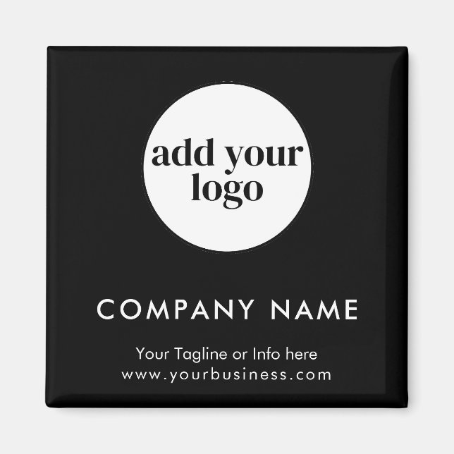 Modern Black Business Custom Company Logo  Magnet (Front)