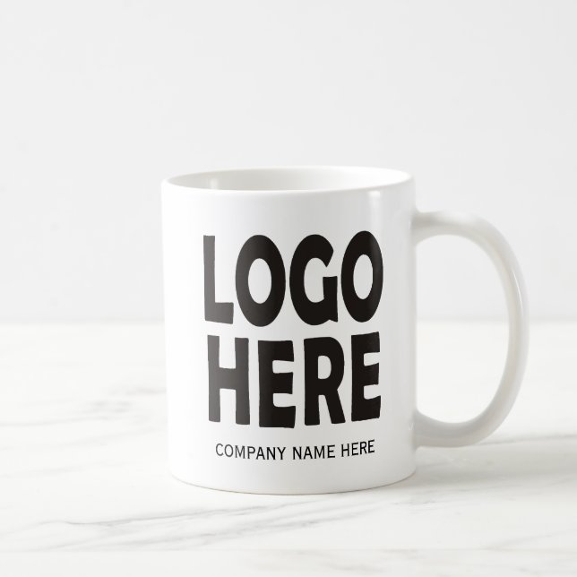 Modern black business custom logo promotional coffee mug (Right)