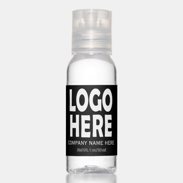 Modern black business custom logo promotional hand sanitizer (Front)