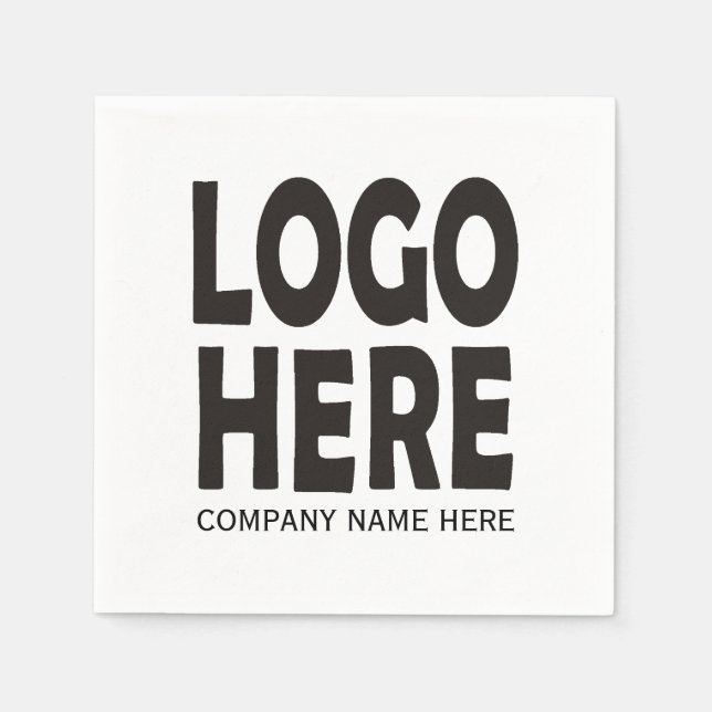 Modern black business custom logo promotional napkins (Front)