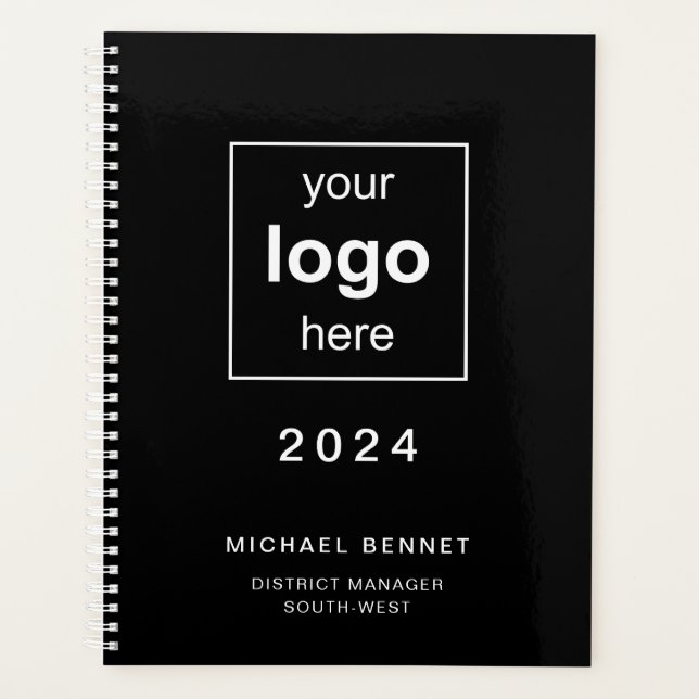 Modern Black Business Logo 2024  Planner (Front)